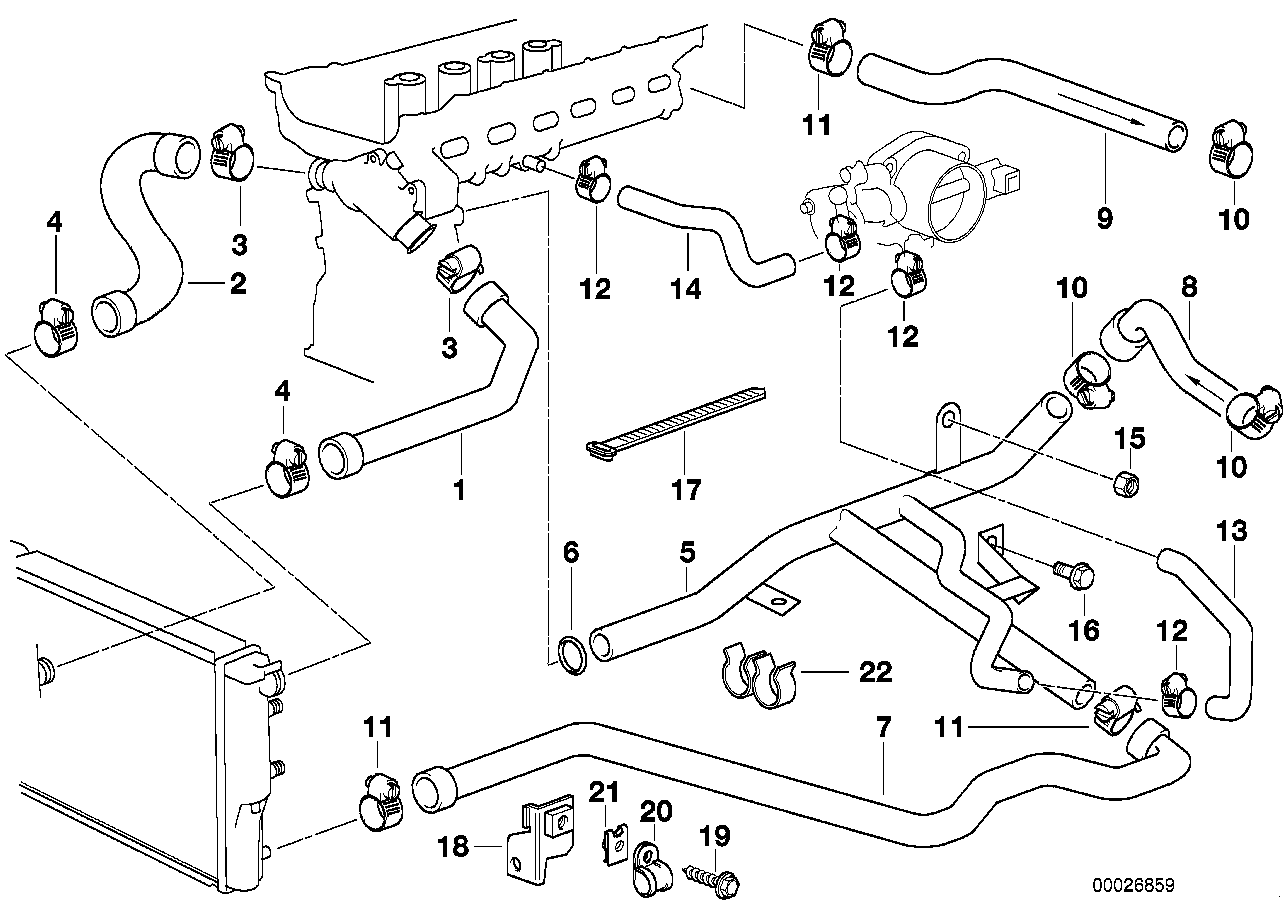 BMW Formschlauch E36 E38 E39 13541703865 - Z3 E36, 5er E39, 7er E