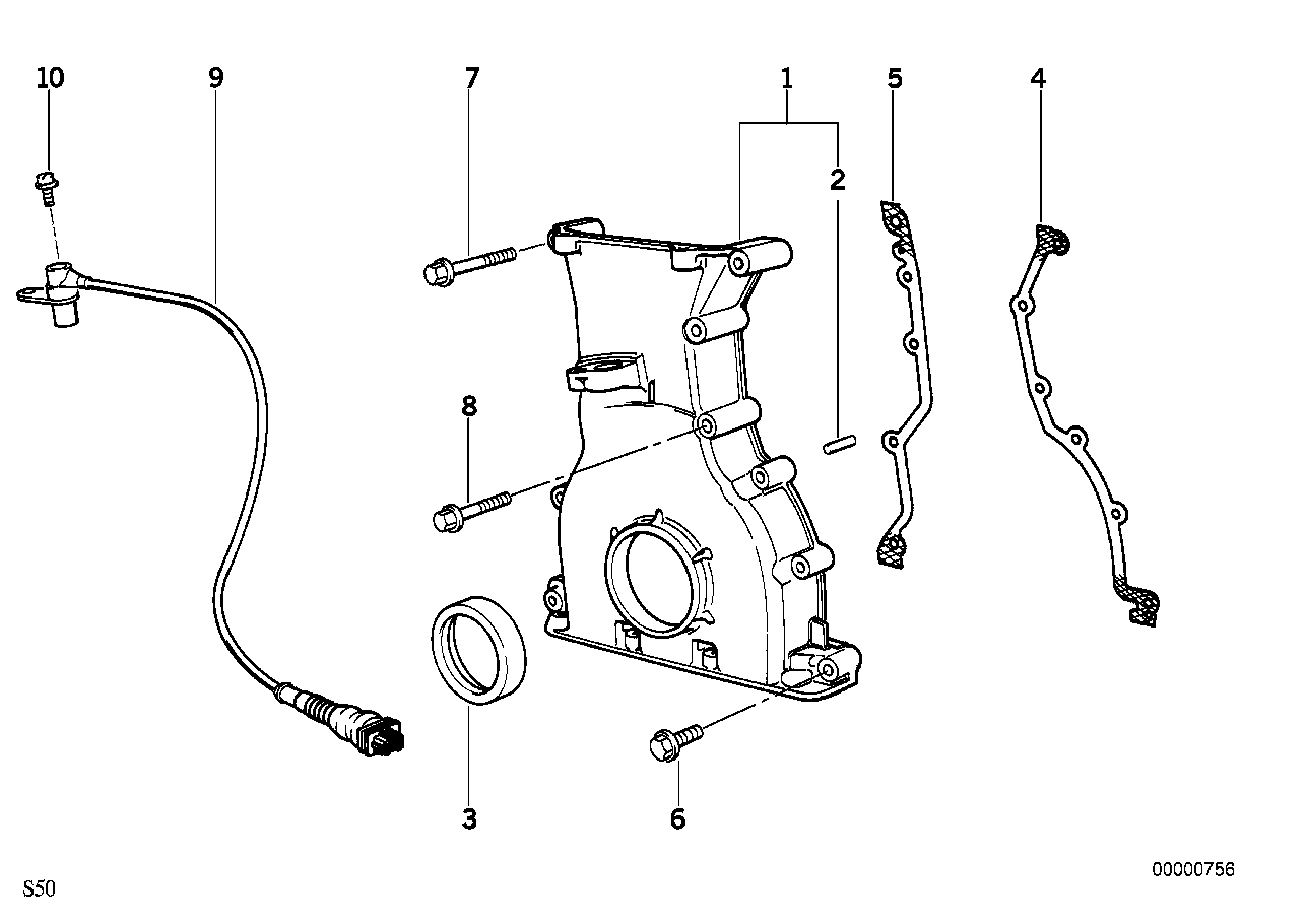 BMW Dichtung links asbestfrei E36 11141318280 - Z3 E36