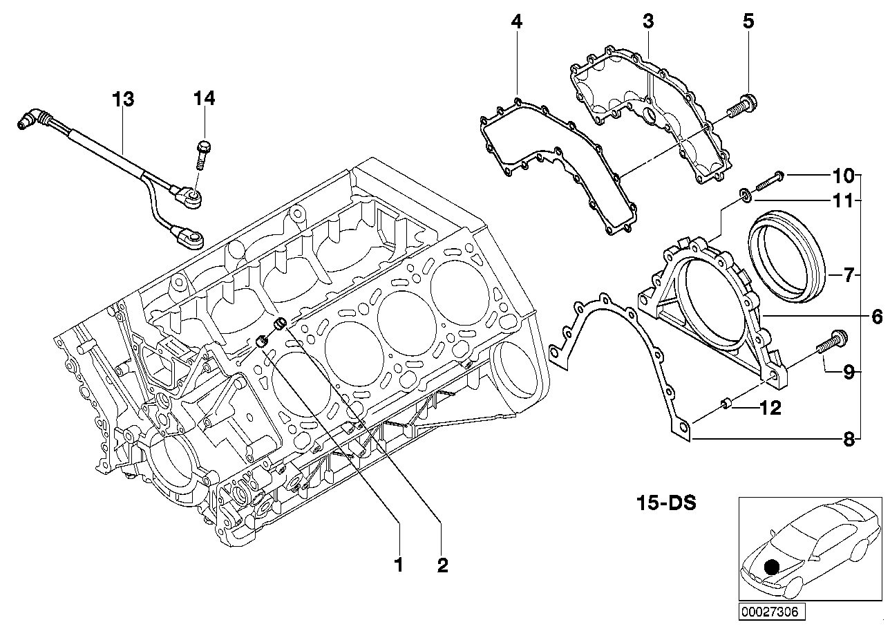 BMW Dichtungssatz Kurbelgehäuse asbestfrei E39 11111407804 - 5er