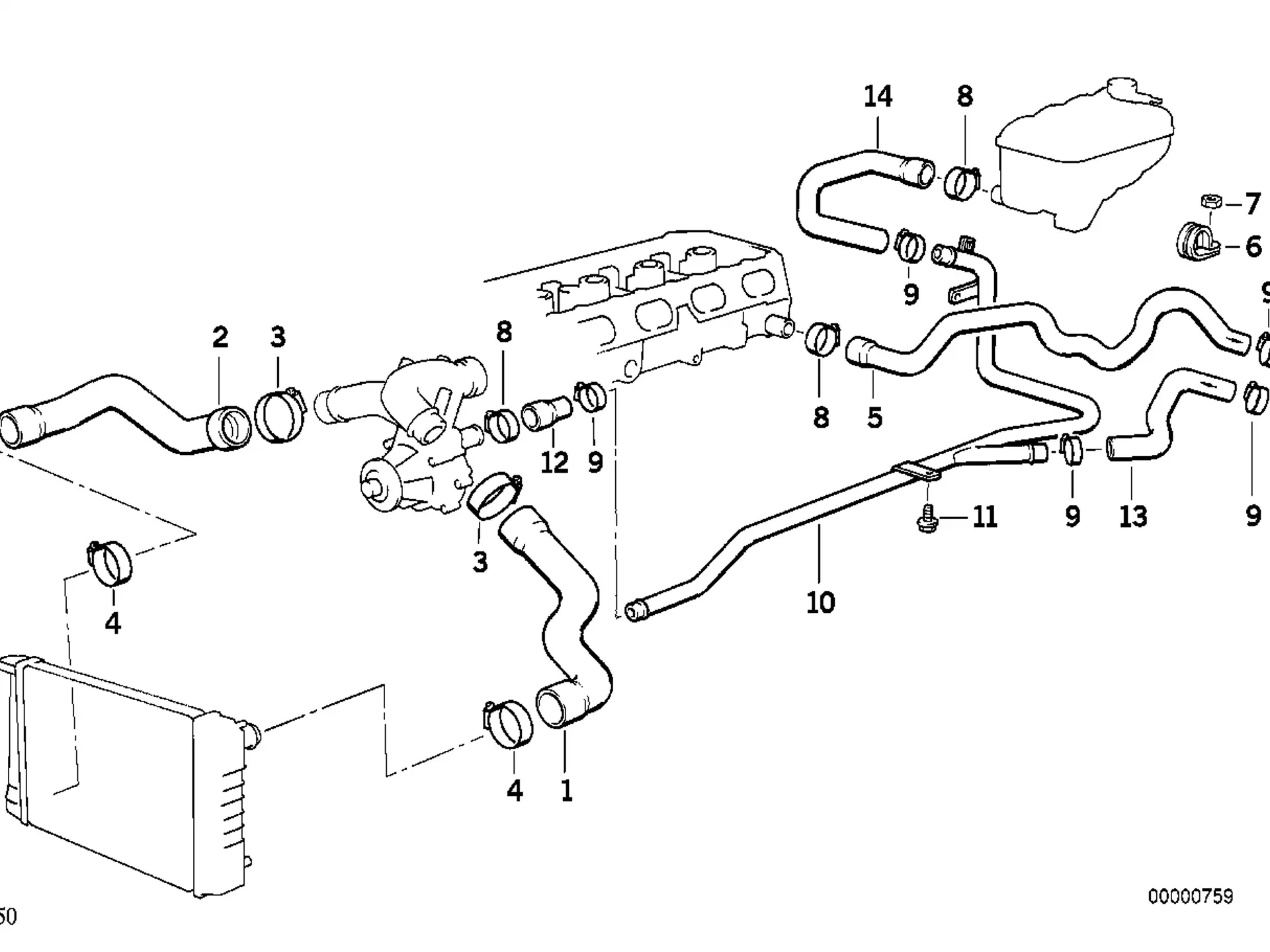 BMW Wasserschlauch E36 11531401726