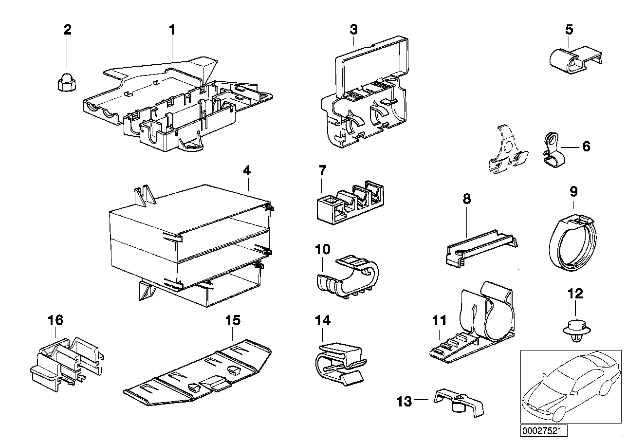 BMW Halter Steckverbindung Radhaus rechts E36 61131393789