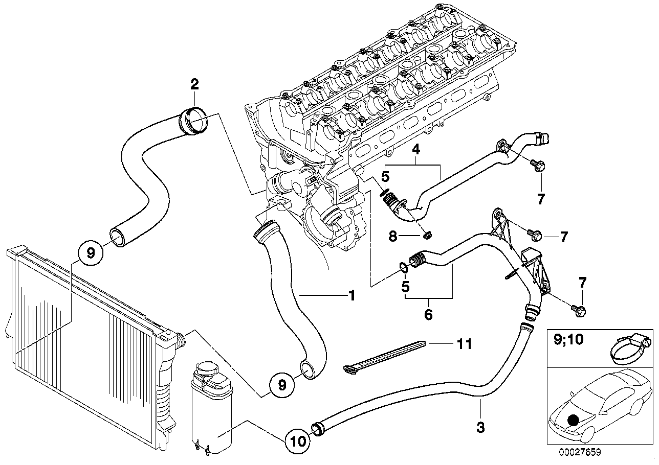 BMW Wasserschlauch 11531716641 - Bildposition 01