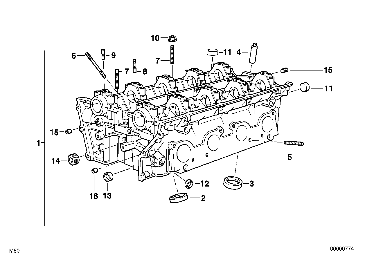 BMW Zylinderkopf E32 E34 E38 11121731912