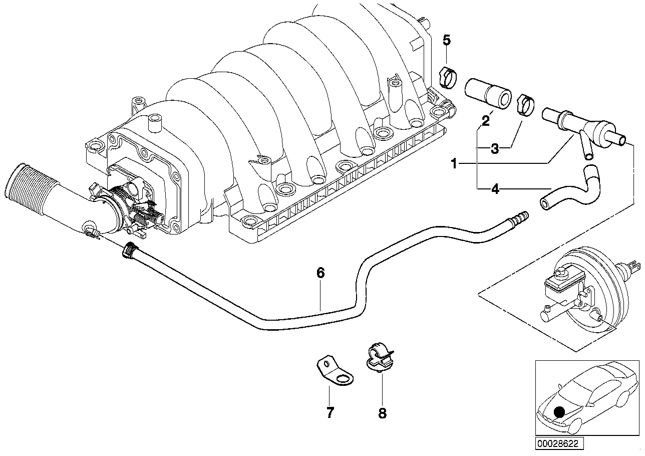 BMW Formschlauch E38 E39 E53 11611440126 - 5er E39, 7er E38, X5 E