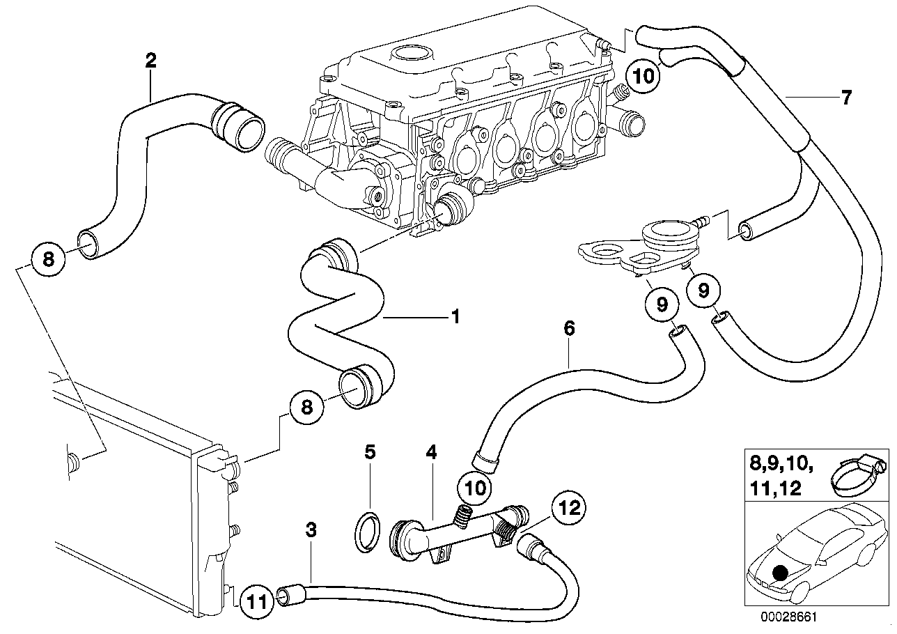 BMW Wasserschlauch E36 11531716659 - Z3 E36