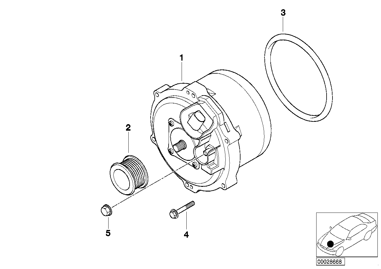 BMW Generator wassergekühlt oben 12317518221