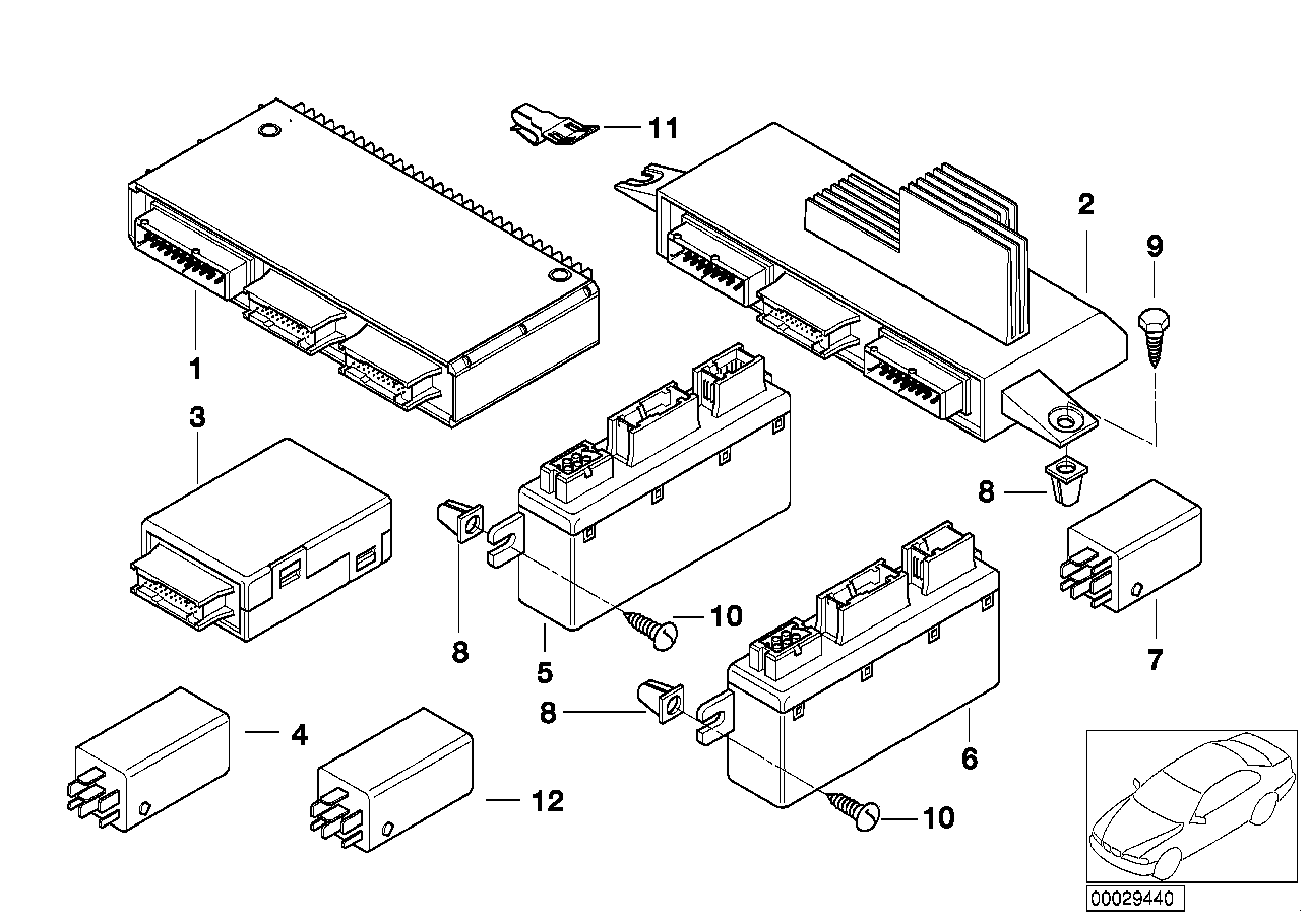 BMW Licht/Check-Controlmodul E38 E39 E52 E53 61356961141 - 5er E3