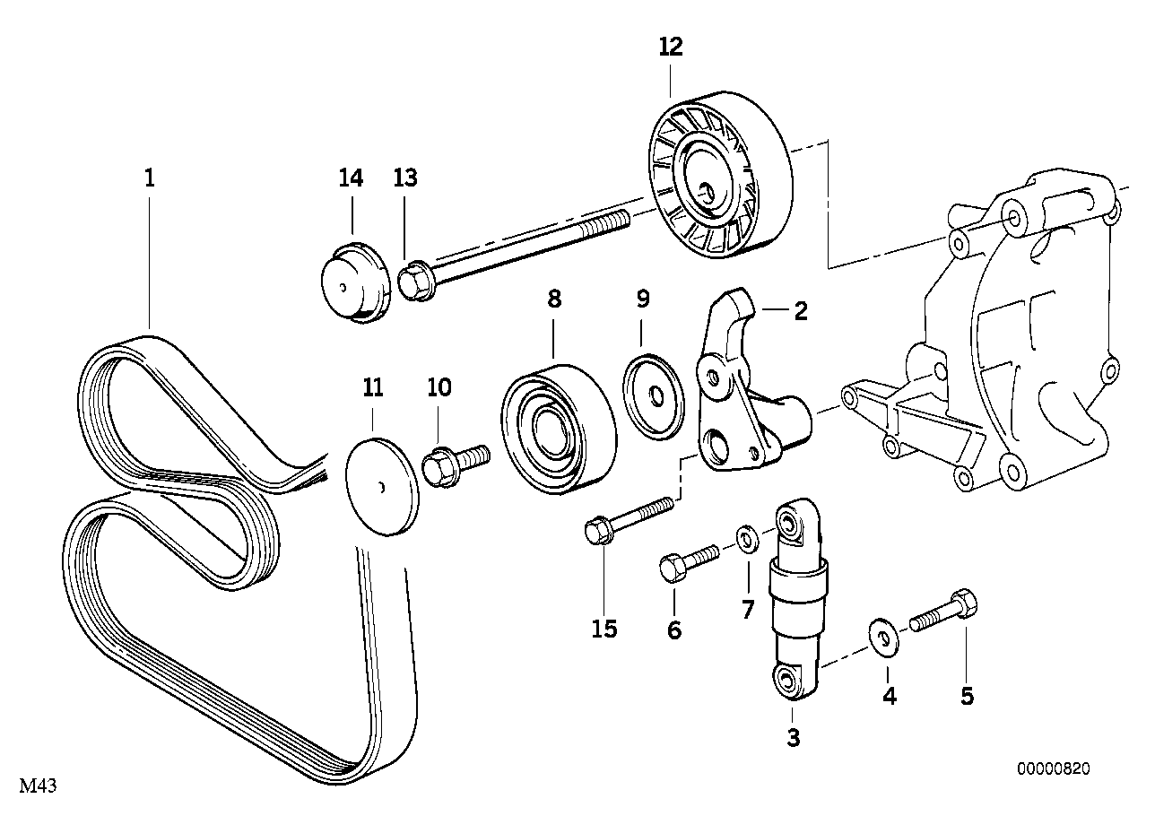 BMW Riemenspanner E34 E36 11281247051 - Z3 E36, 5er E34