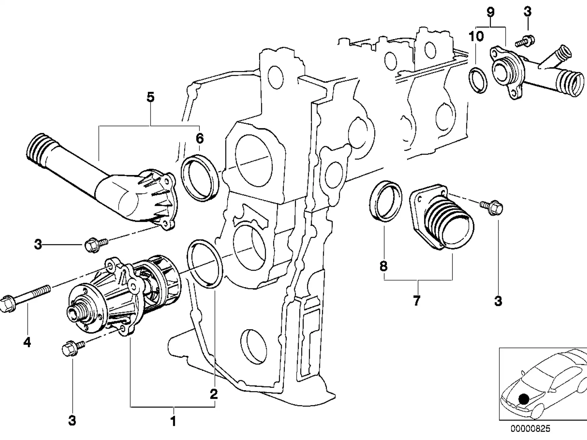 BMW Thermostatgehäuse mit Thermostat E34 E36 11531739755