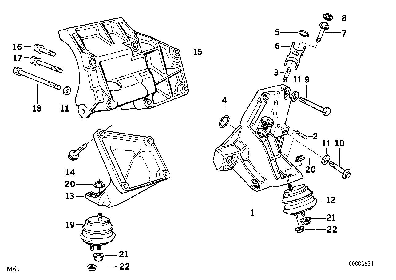 BMW Lagerbock E31 E32 E34 64551702640