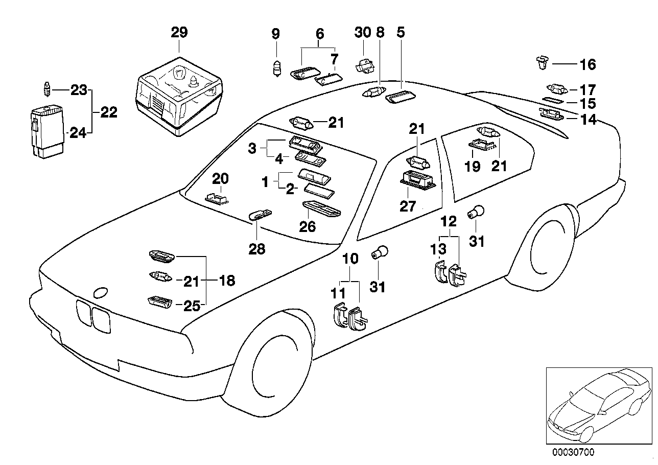 BMW Glühlampe E32 64111393883 - Bildposition 28