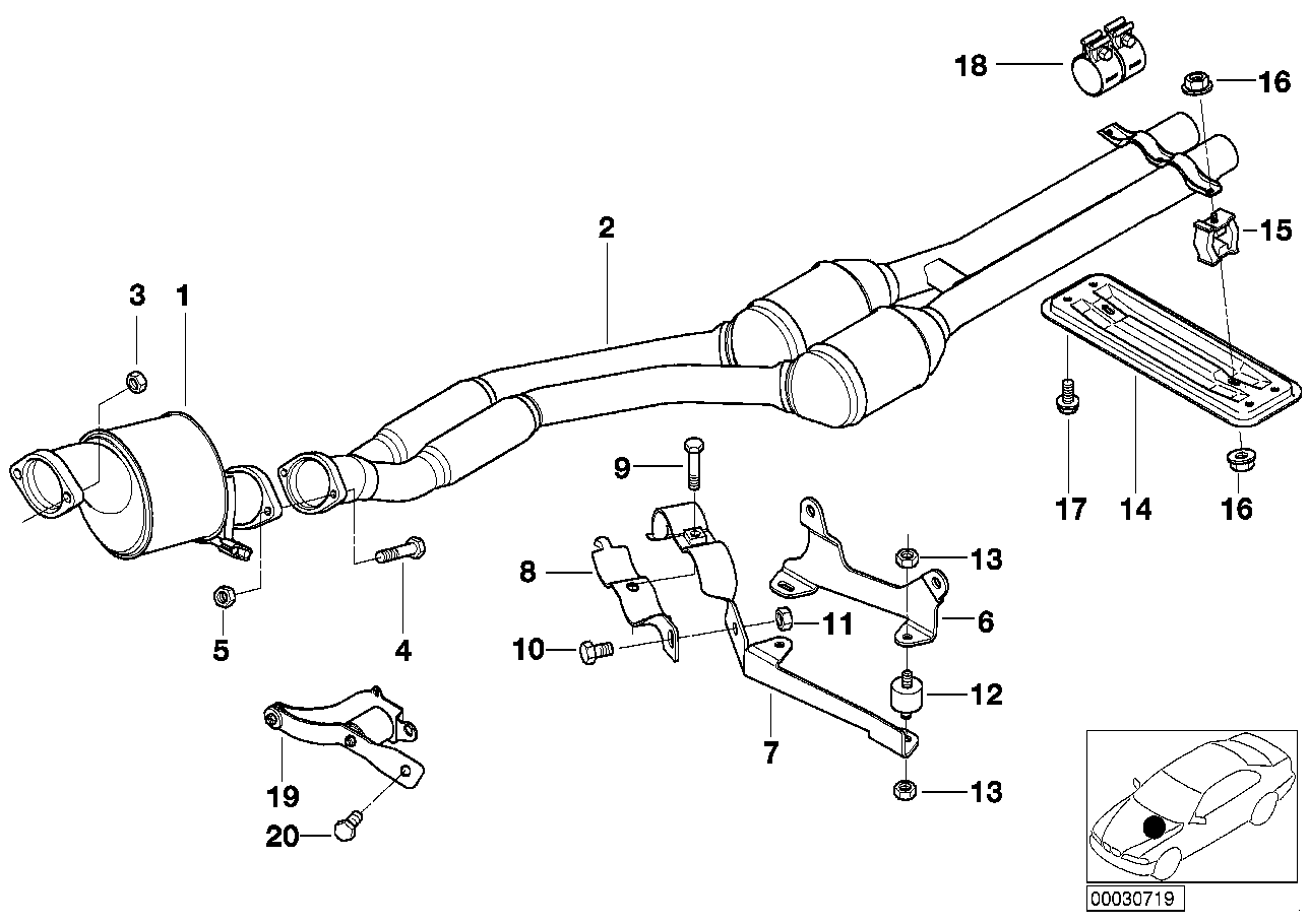 BMW Haltelasche E38 E39 18212247983 - 5er E39, 7er E38