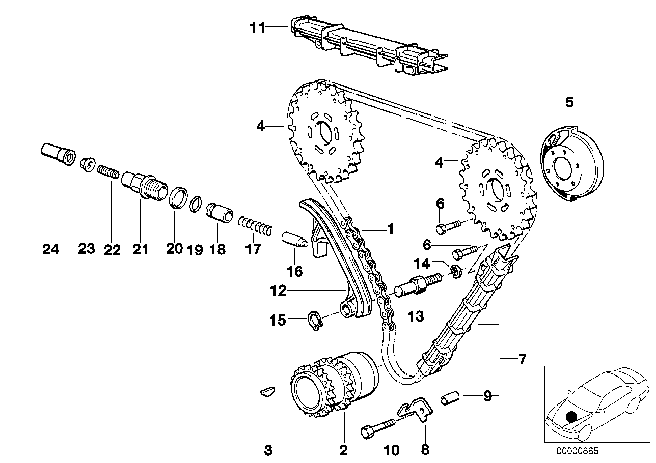 BMW Spannschiene E31 E38 11311747017
