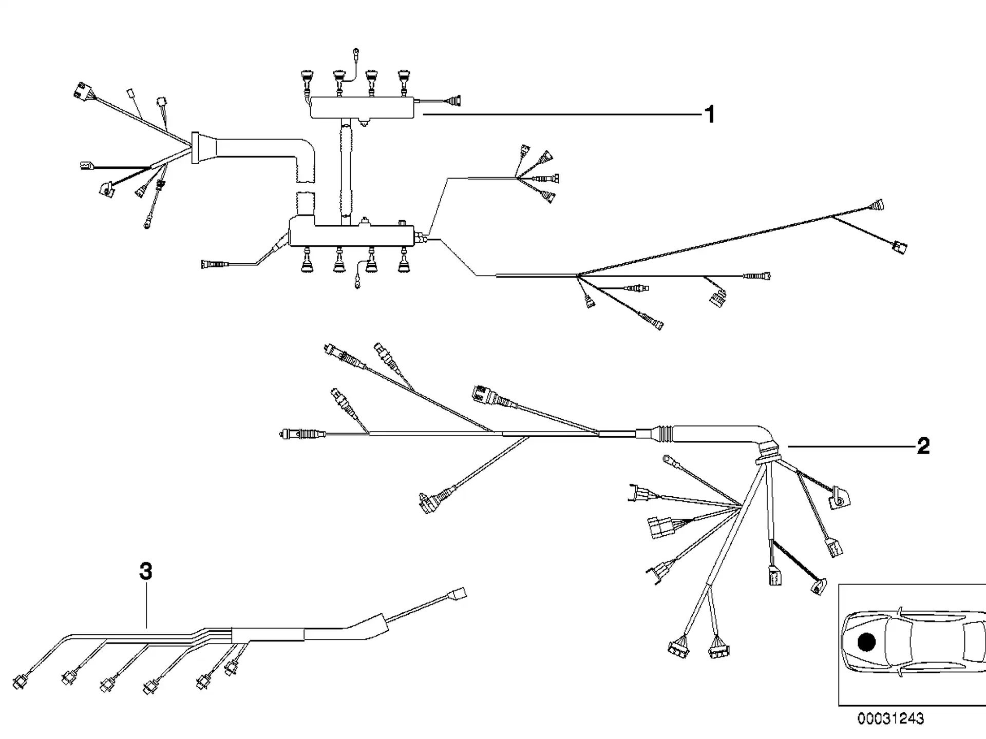 BMW Kabelbaum Motor Injektormodul E39 12512249419