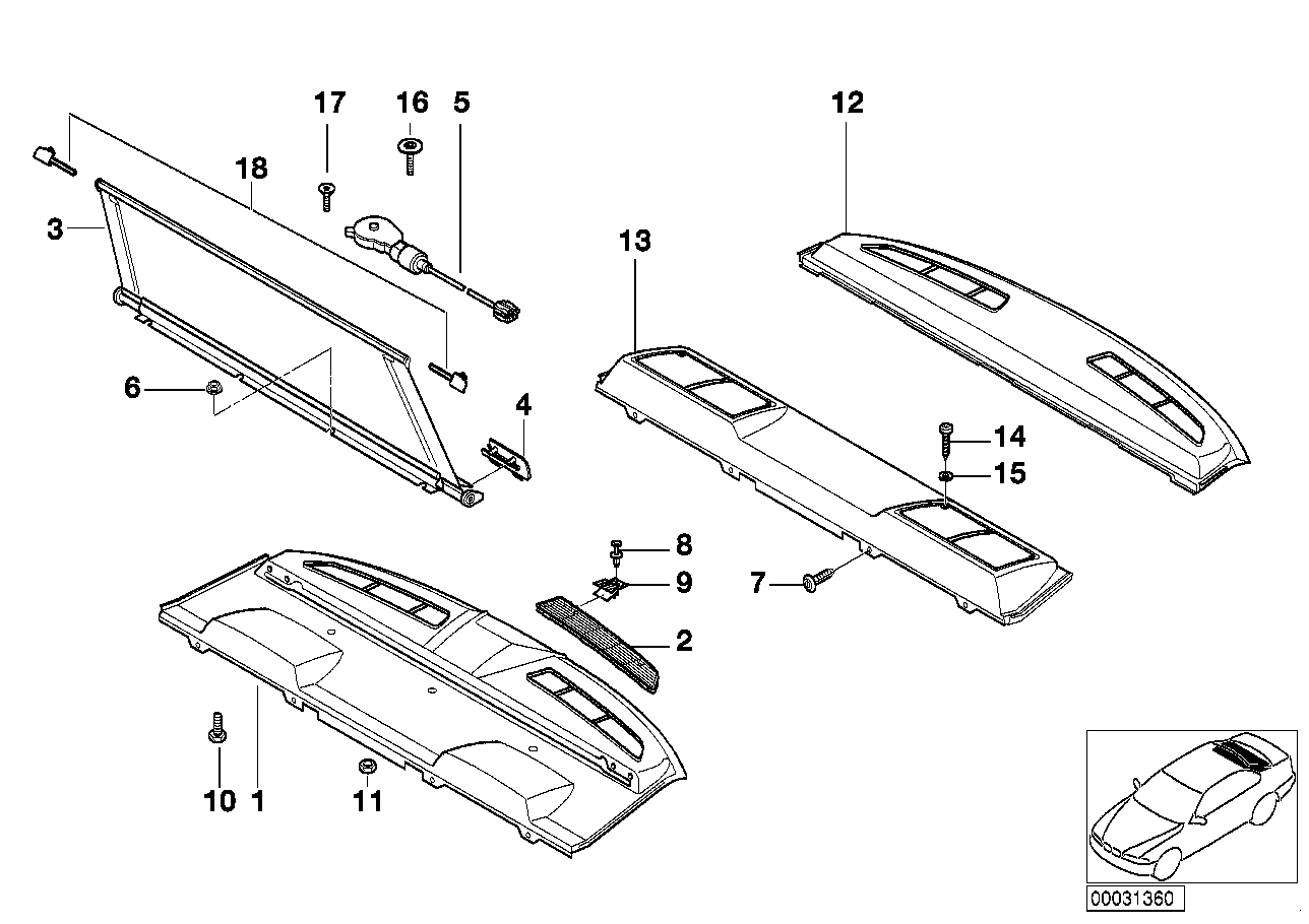 BMW Entlüftungsgitter Ablegeboden links E38 51468174169 - Bildpos