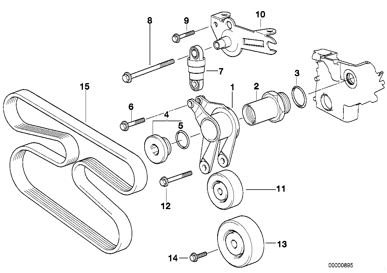 BMW Umlenkrolle E34 E36 E38 E39 11282245166