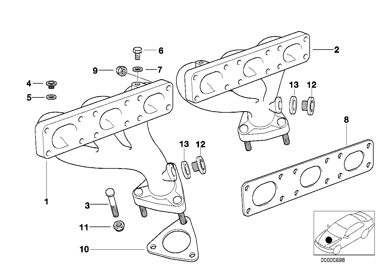 BMW Dichtung asbestfrei E36 E38 E39 11621744252 - Z3 E36, 5er E39