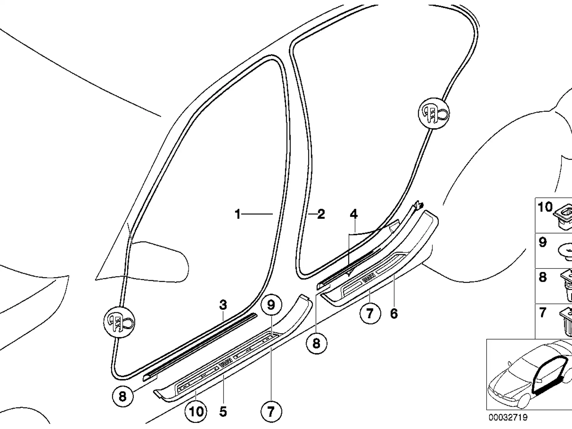 BMW Blende Einstieg vorn rechts E39 51478178120