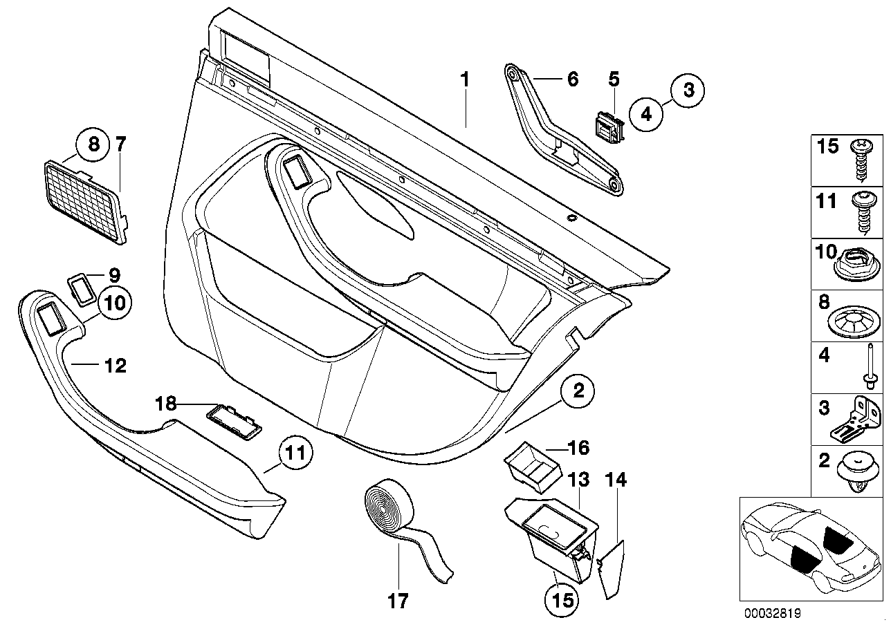 BMW Halter Griffbefestigung E38 E39 E46 E60 E61 51218156538 - Bil