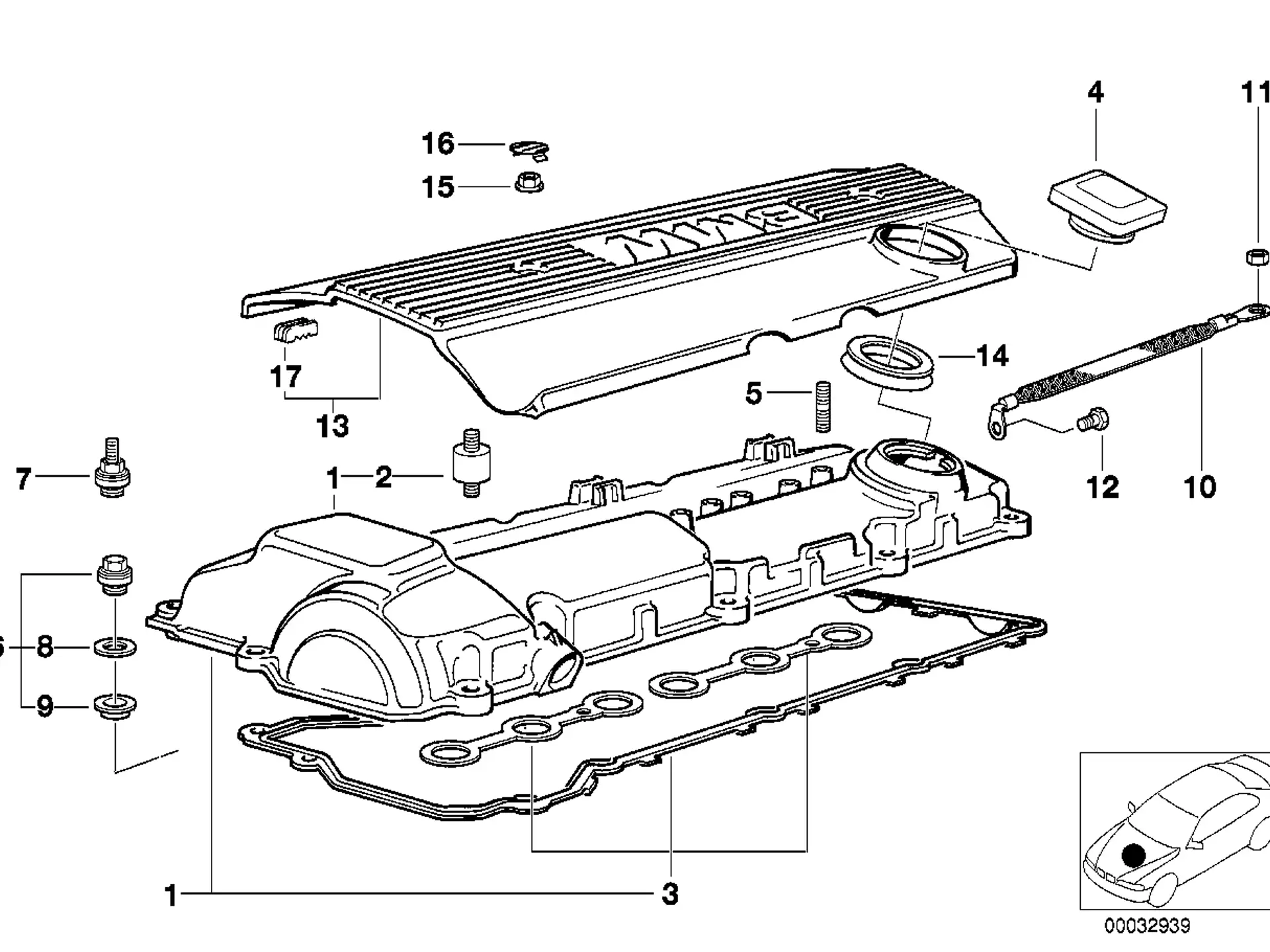 BMW Zylinderkopfhaube E36 E38 E39 11121703341