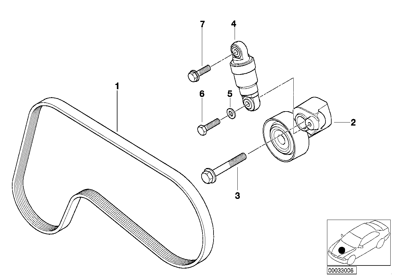 BMW Keilrippenriemen E38 64552248190 - Bildposition 01