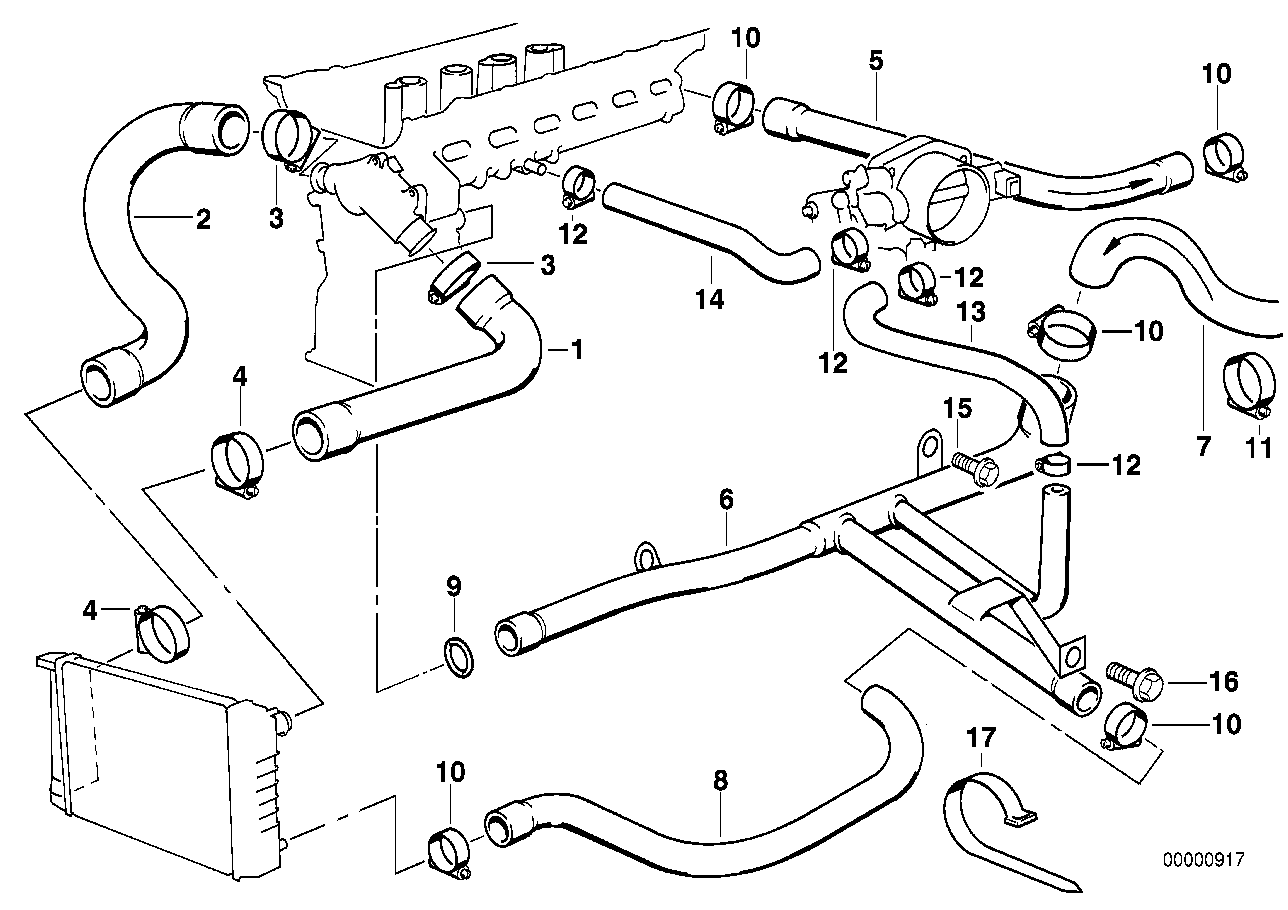 BMW Formschlauch E36 E38 E39 13541703945 - Z3 E36, 5er E39, 7er E