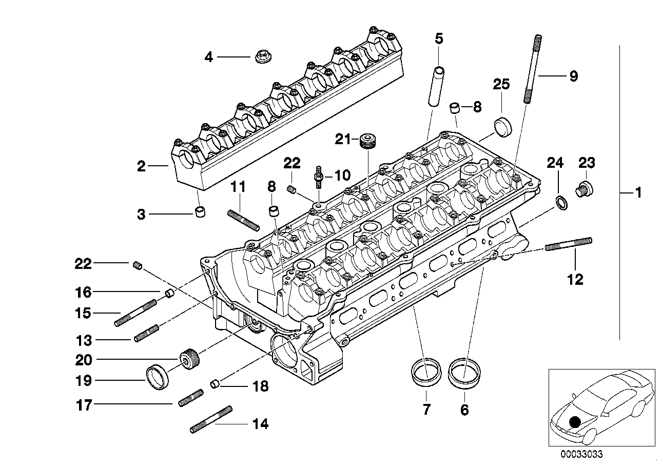 BMW Lagerleiste Einlass E34 E36 E38 E39 E46 E53 E60 E61 E65 E66 E