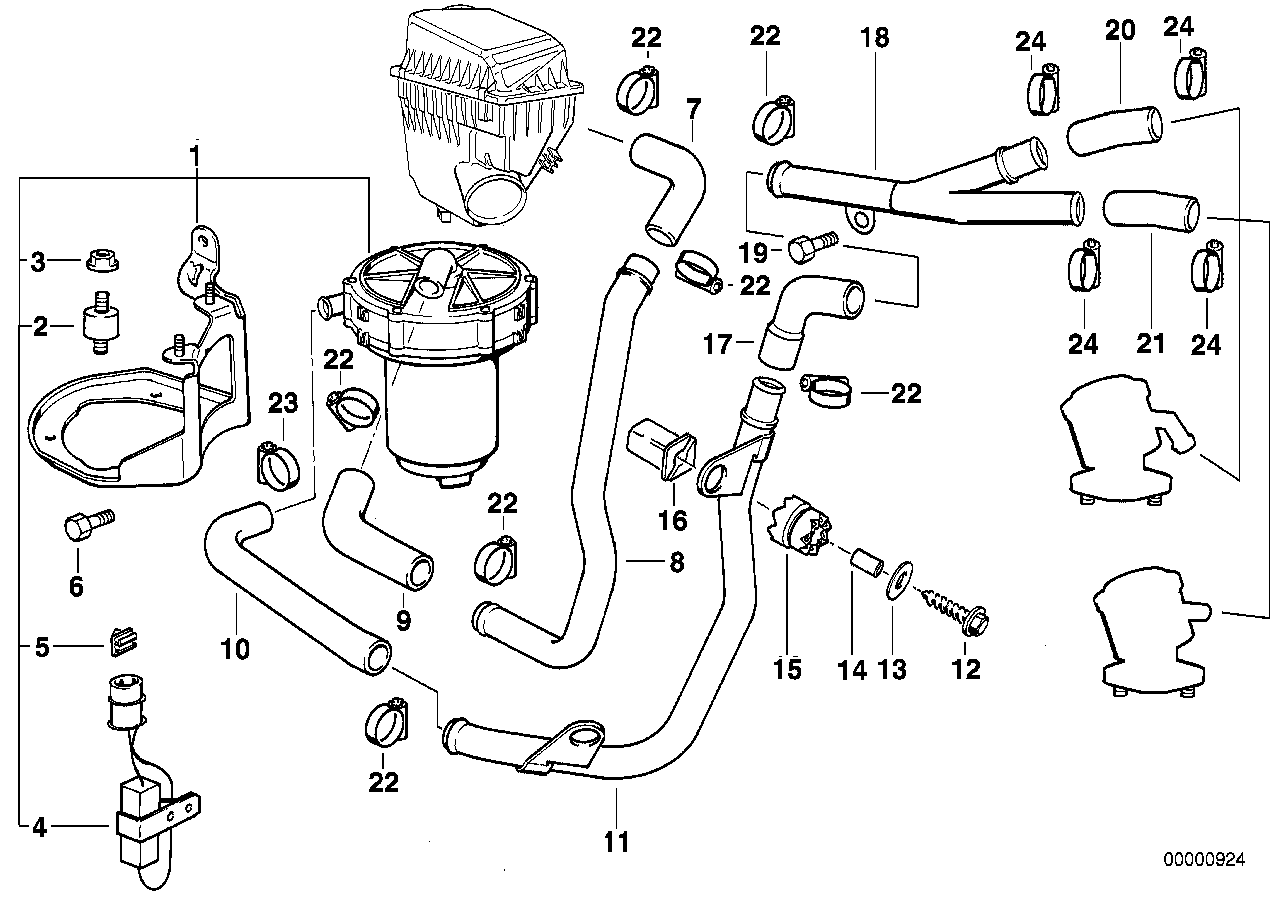 BMW Luftschlauch E31 E38 11721704306 - 7er E38, 8er E31