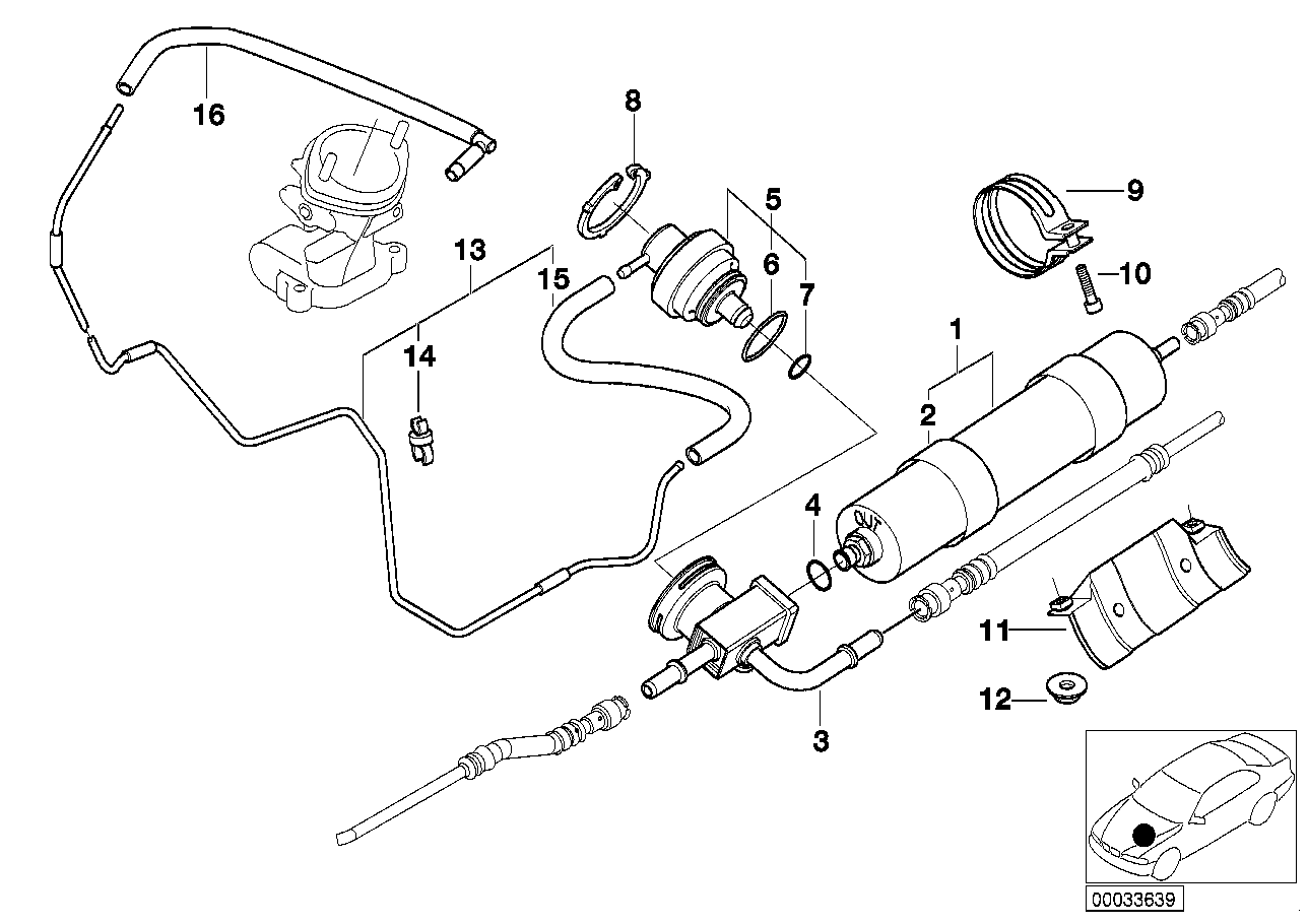 BMW Kraftstofffilter E39 E52 13321407299