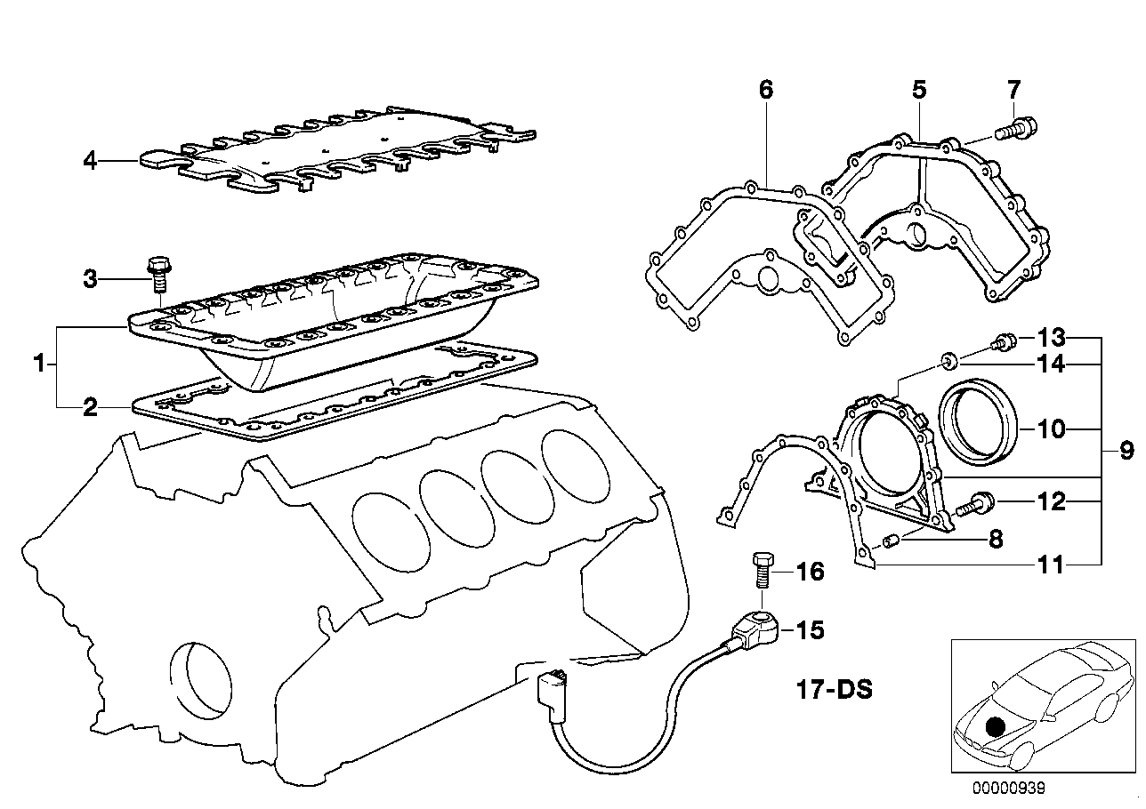 BMW Abdeckung E31 E32 E34 E38 E39 E53 11141736106 - Bildposition