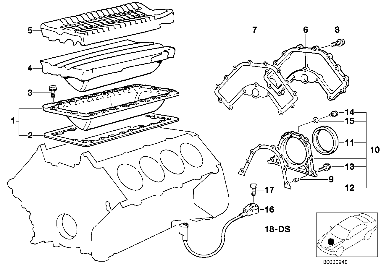 BMW Klopfsensor E31 E32 E34 E38 12141702163 - Bildposition 16
