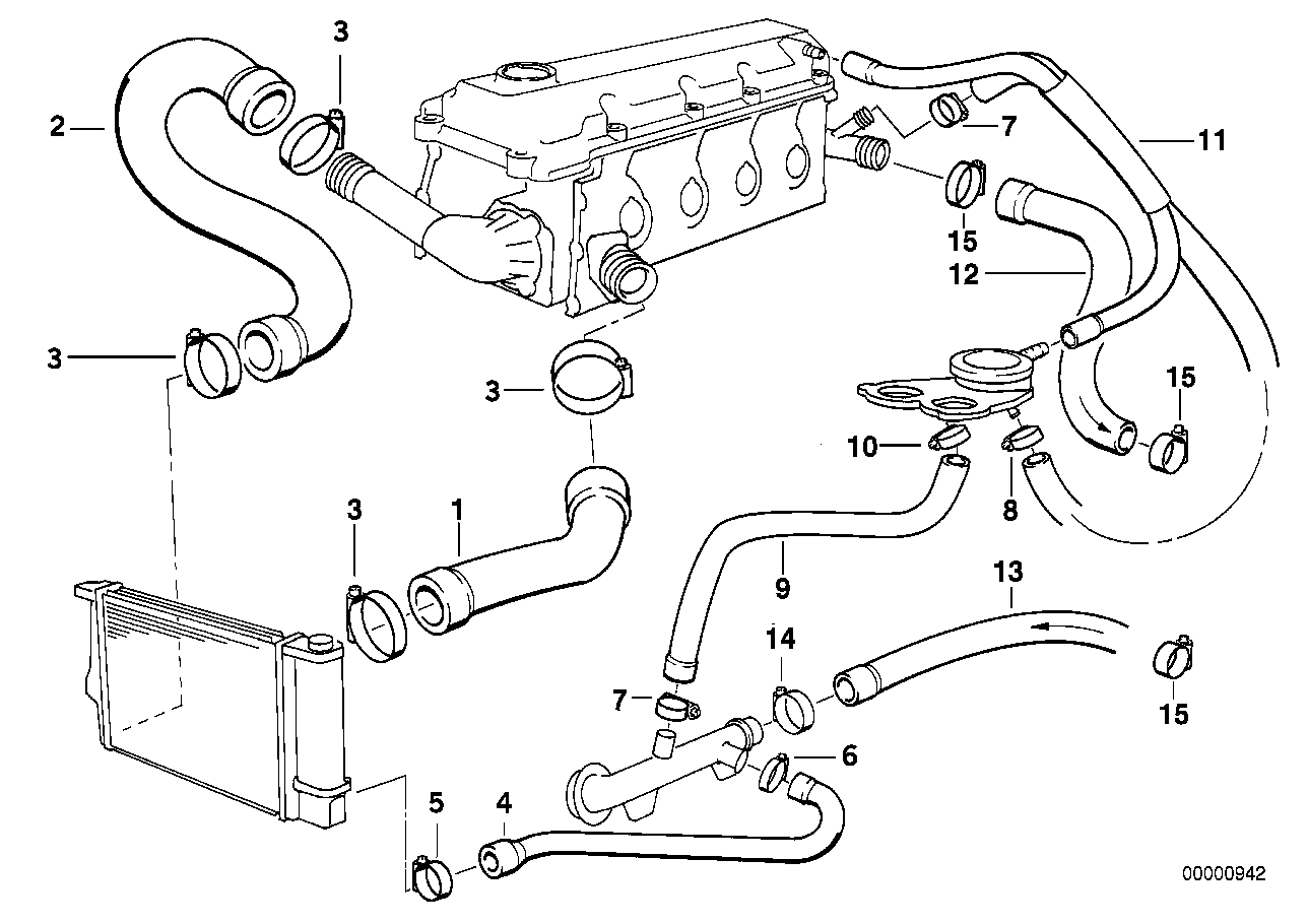 BMW Wasserschlauch E36 11531247203 - Z3 E36