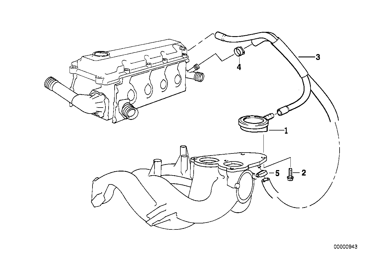 BMW Kurbelgehäuseentlüftungsventil E34 E36 E46 11157501567 - Z3 E