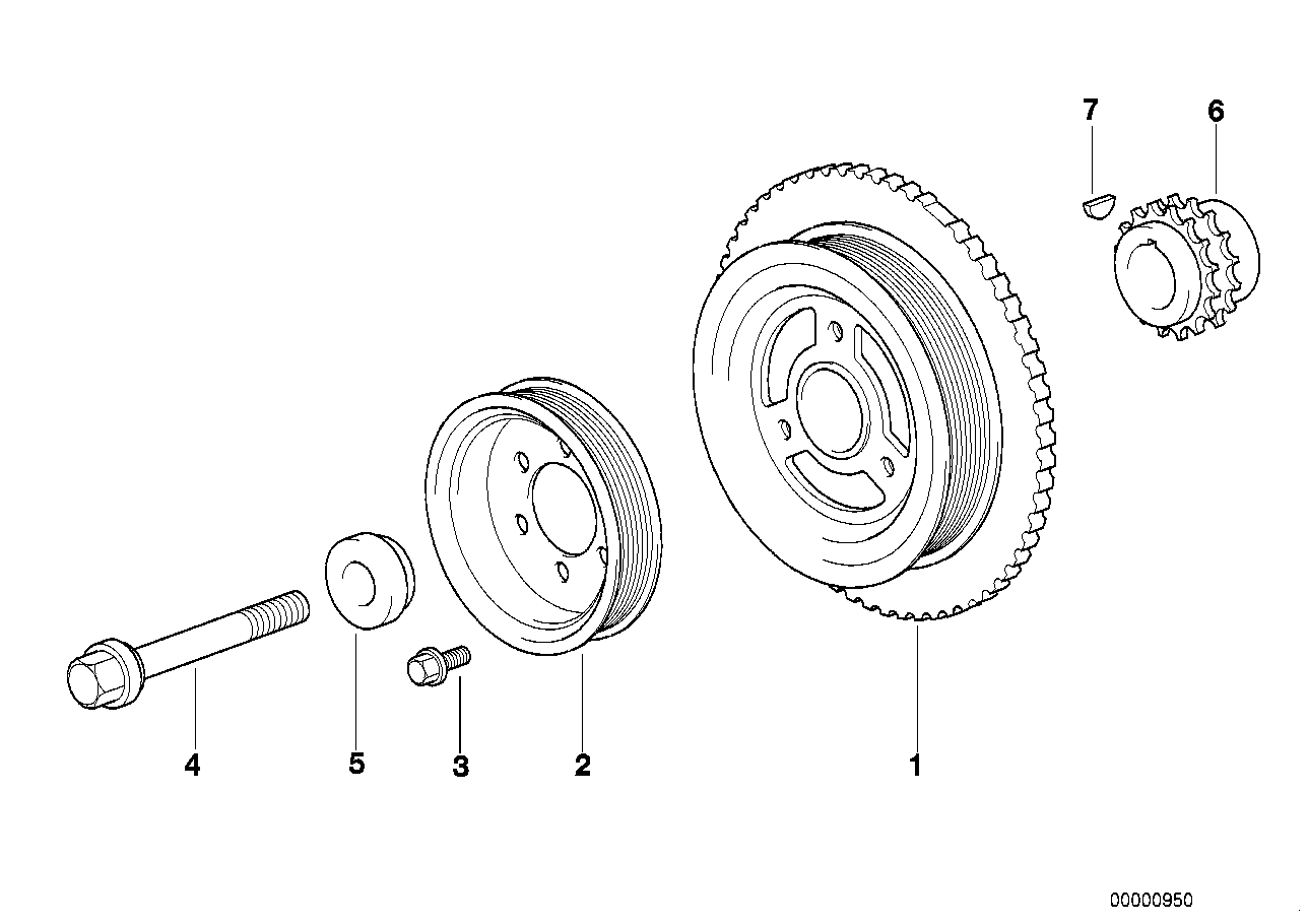BMW Riemenscheibe E36 64551739429