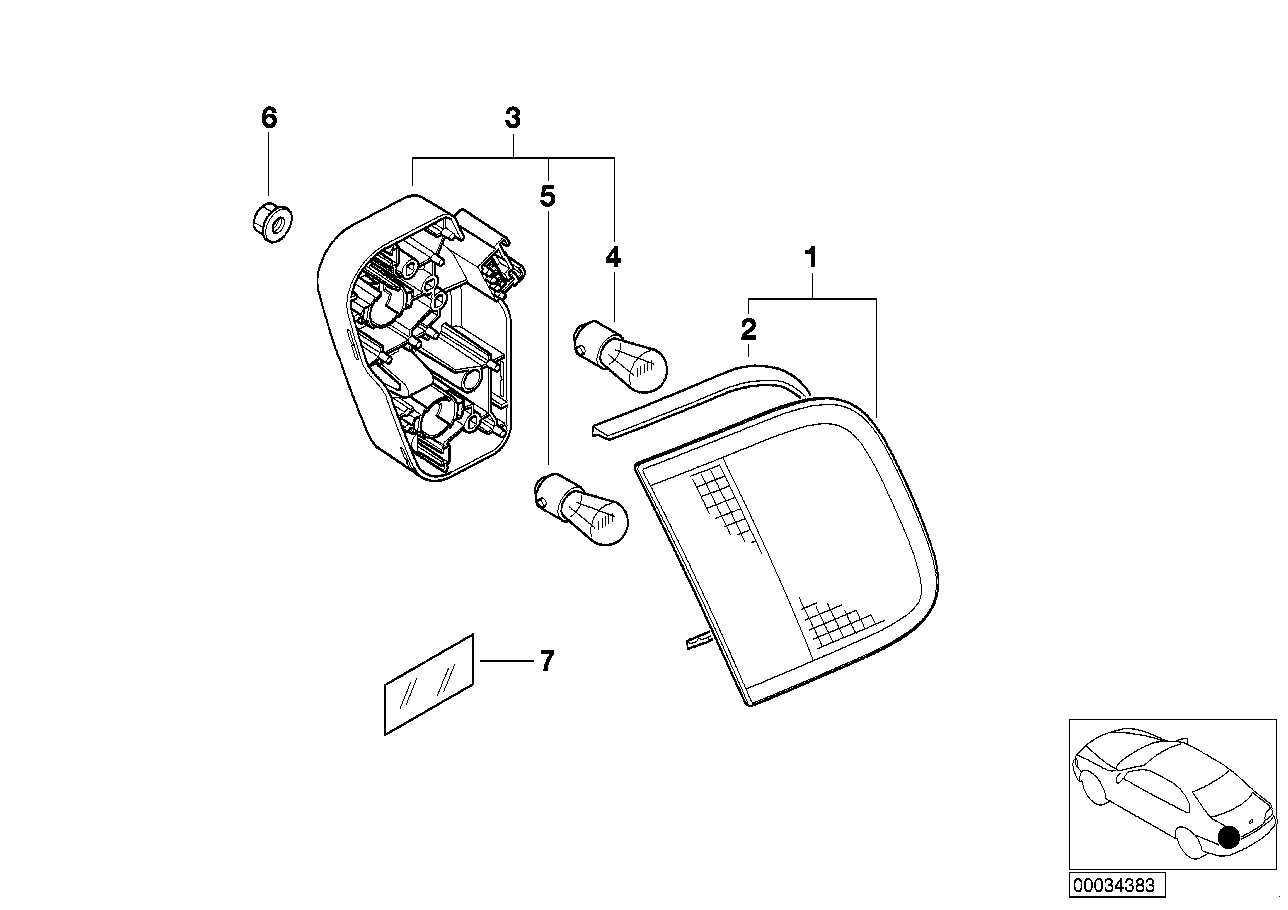 BMW Heckleuchte Heckklappe links E46 63218364727 - 3er E46