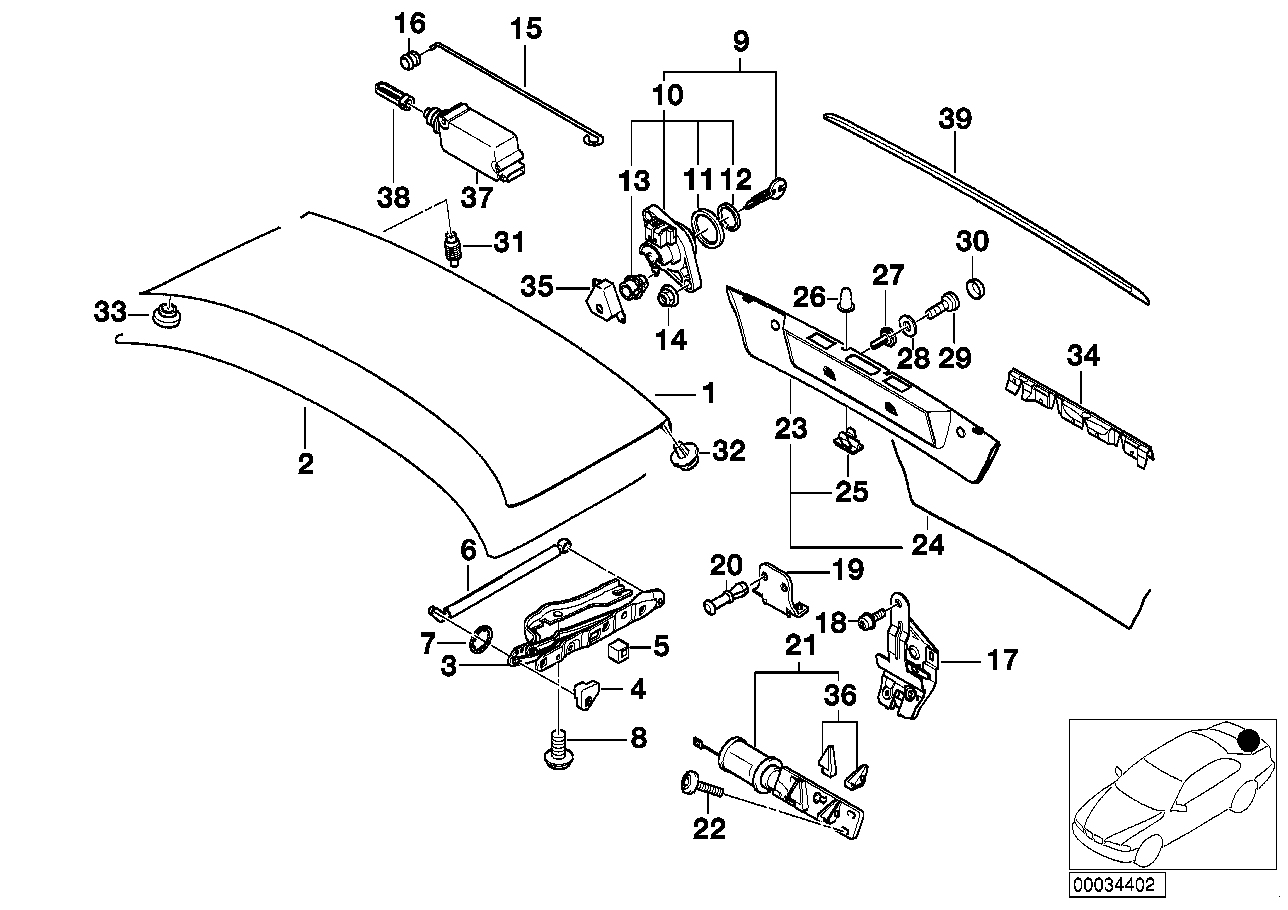 BMW Griffschale E38 51498228818