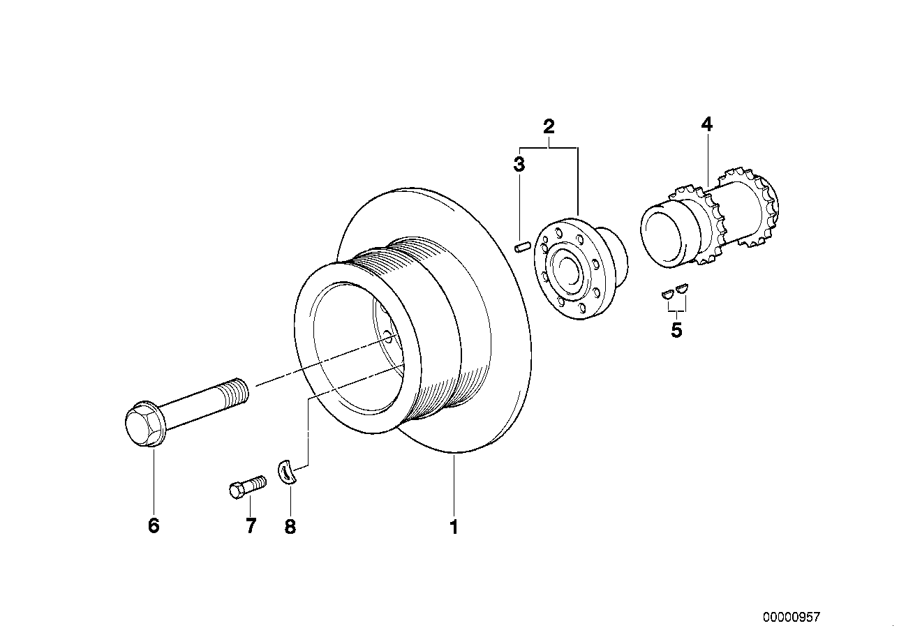 BMW Bundschraube E31 E32 E34 E38 E39 E53 11231736585 - 5er, 7er,
