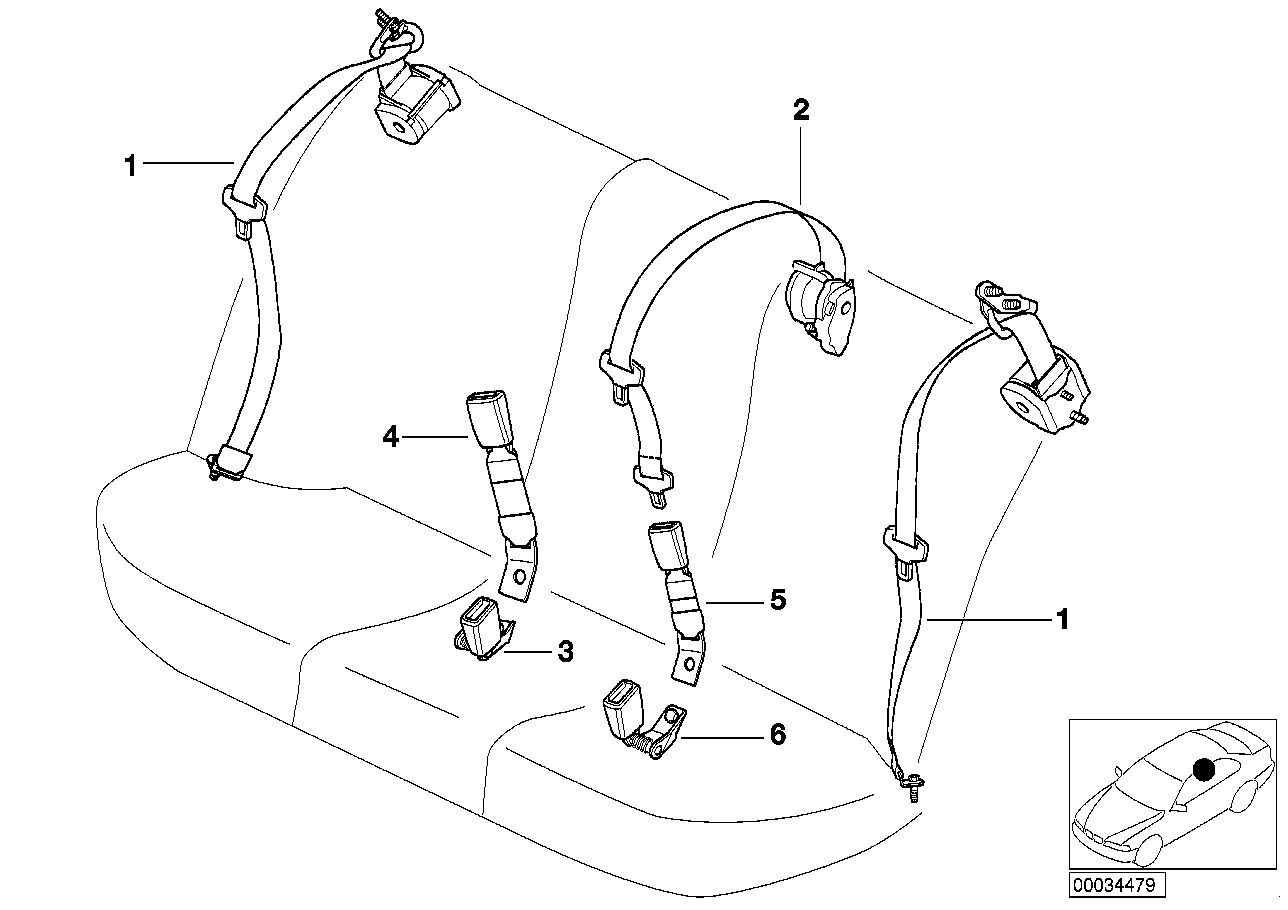 BMW Untergurt hinten Mitte E39 72118198469