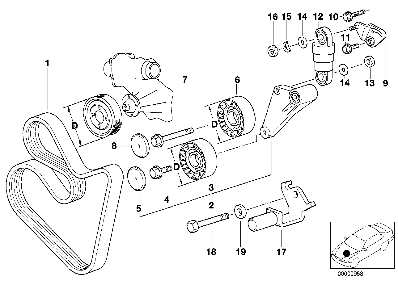 BMW Keilrippenriemen E31 E38 E39 11287833264 - 5er E39 Limousine