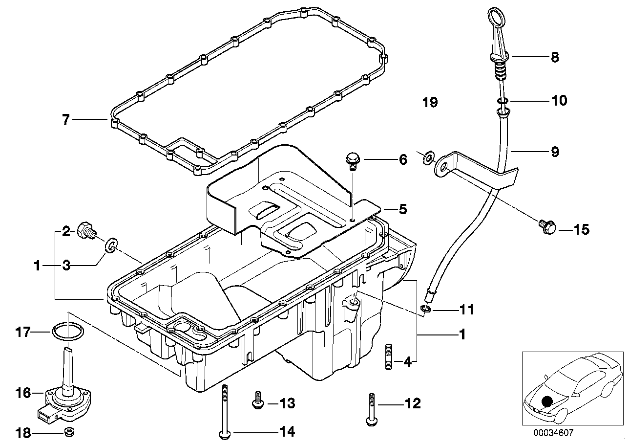 BMW Sechskantschraube mit Scheibe E36 E34 E38 E39 E46 E65 F01 F02