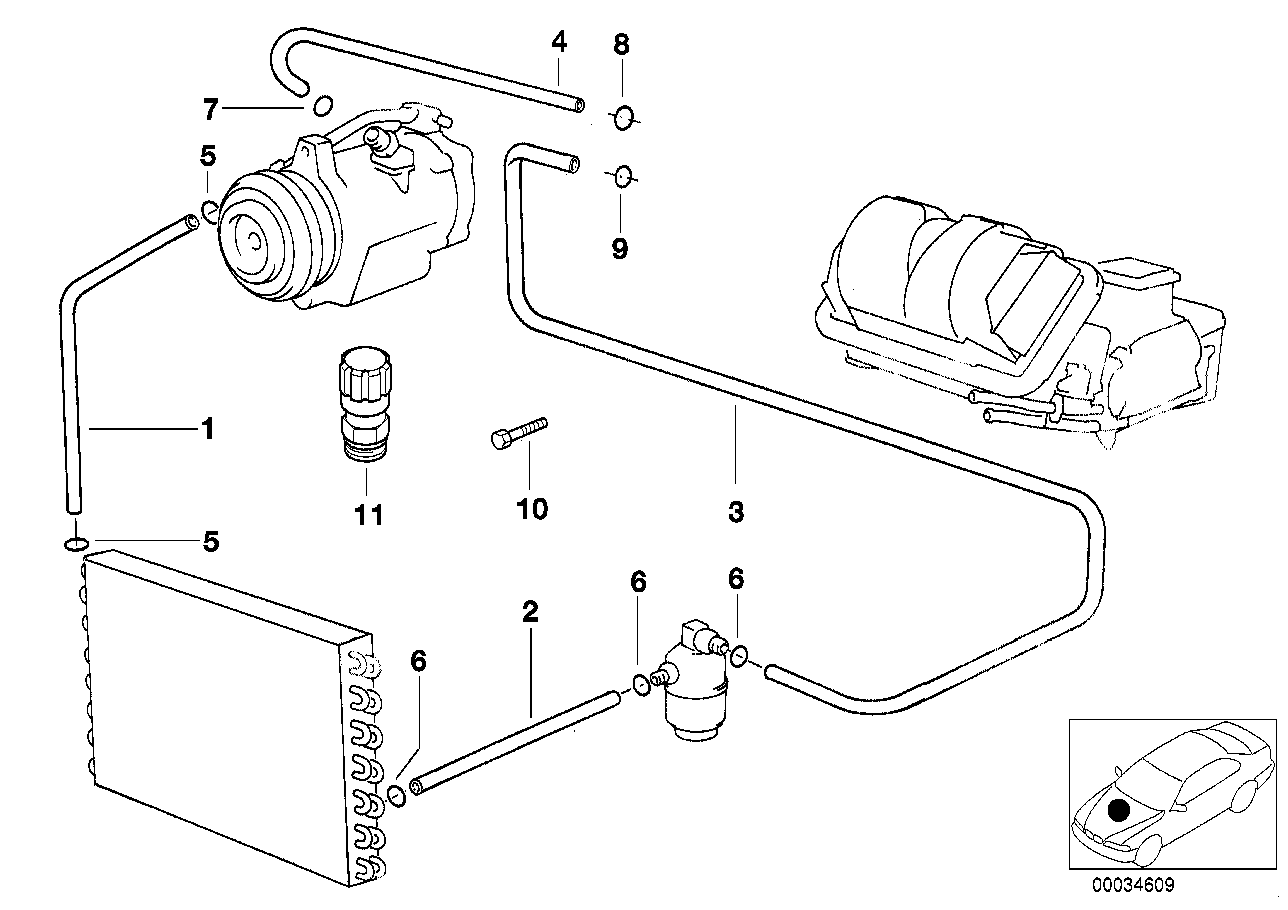 BMW Saugleitung Verdampfer-Kompressor E39 64538384859 - 5er E39