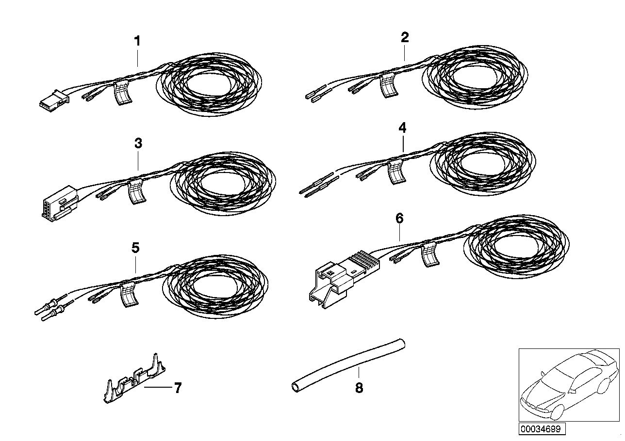 BMW Rep.-Kabel Fahrerairbag/Steuergerät E38 E39 E46 E53 611291180