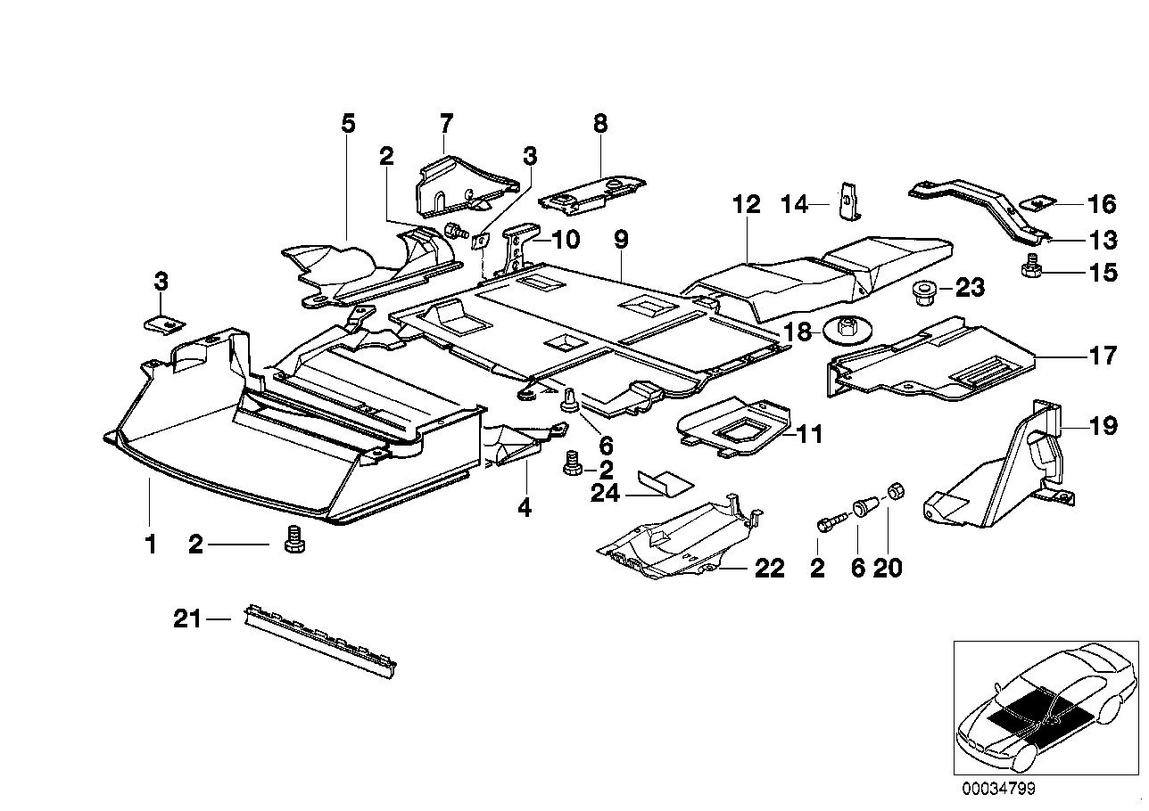BMW Abschirmung Abgasanlage 51711977084 - Bildposition 05