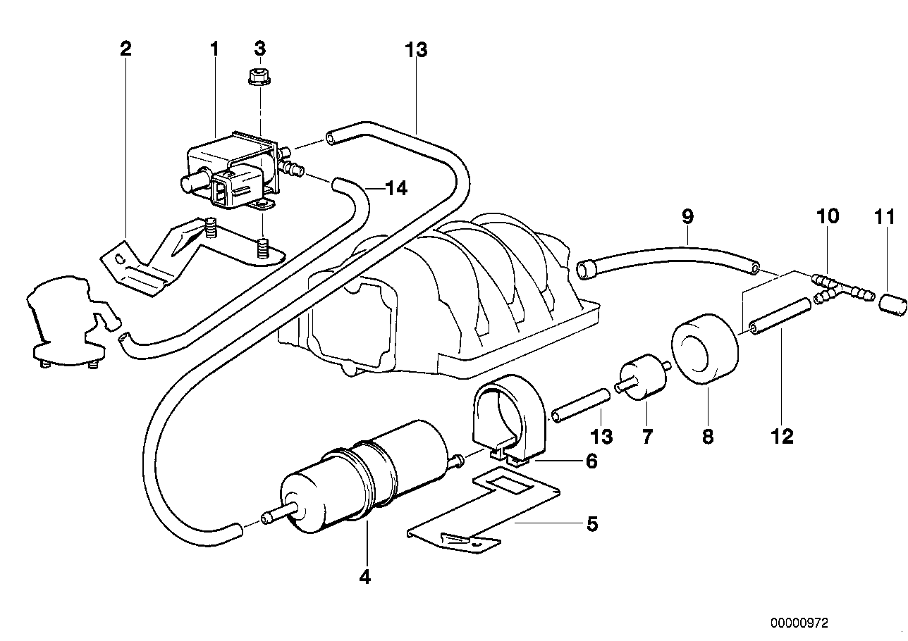 BMW Schlauch E34 E38 11731745200