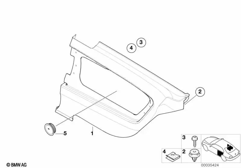 BMW Seitenverkleidung hinten rechts 51437890728 - Bildposition 01