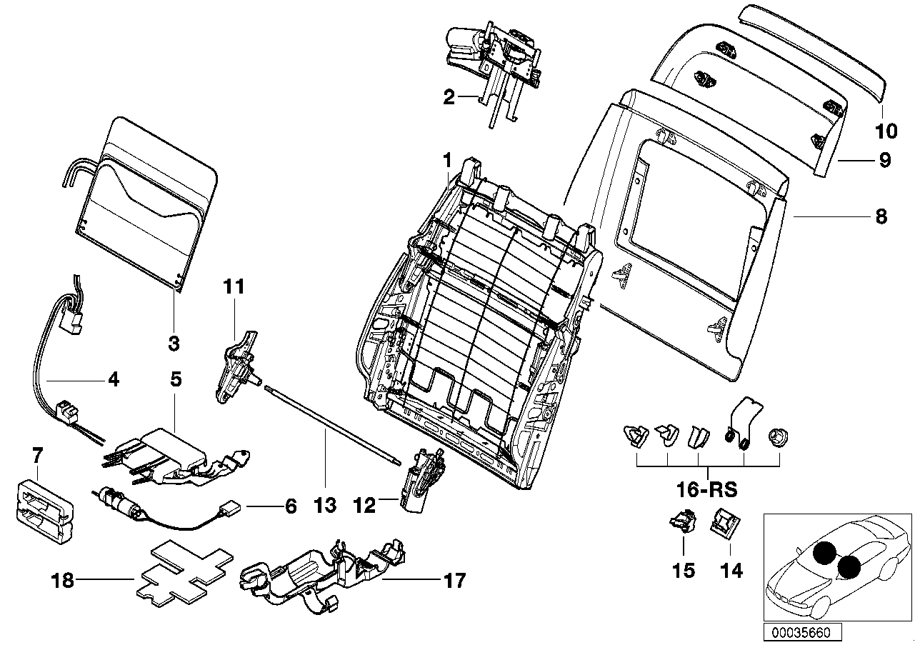 BMW Welle Lehnenverstellung links 52108175056 - Bildposition 13