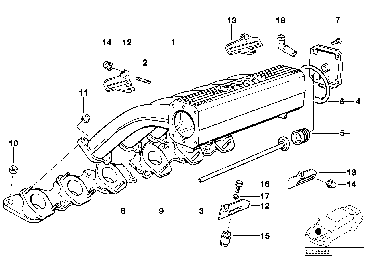 BMW Halter hinten E31 E32 E38 11611720119 - Bildposition 13