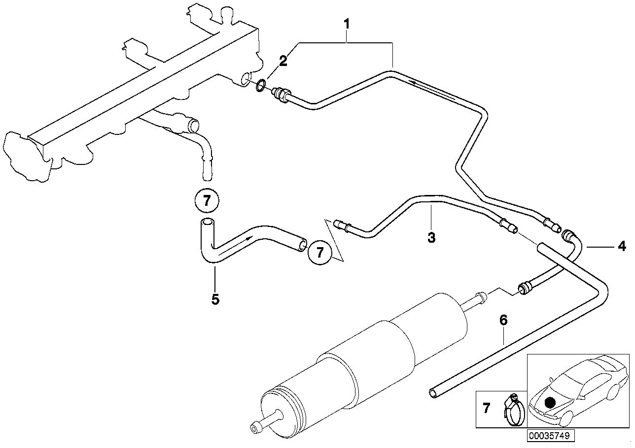 BMW Kraftstoff-Vorlaufleitung E46 13531433943 - 3er E46