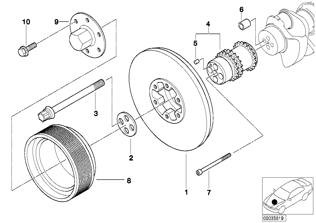 BMW Zylinderschraube E39 E52 R21 07119902989