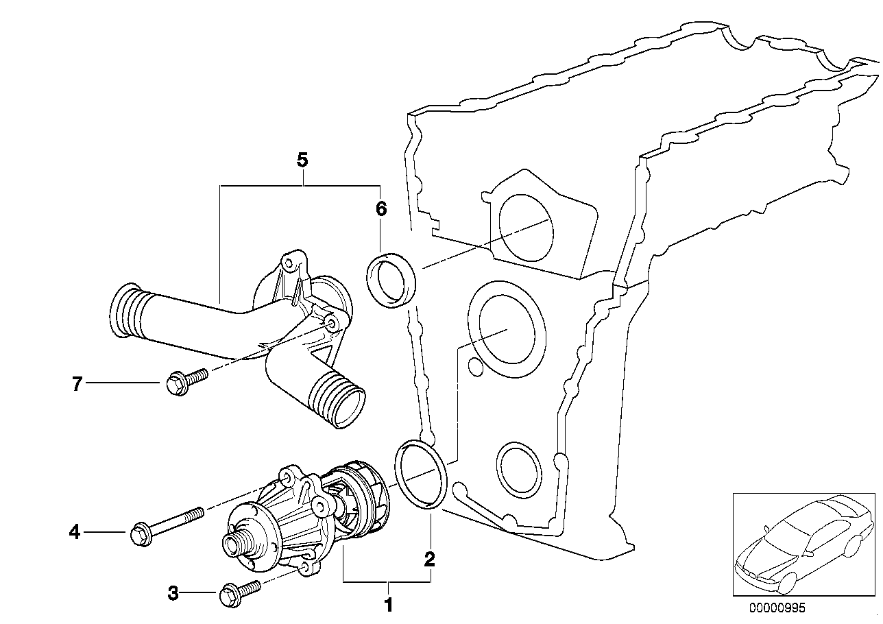 BMW Thermostatgehäuse mit Thermostat E36 11531743017 - Z3 E36